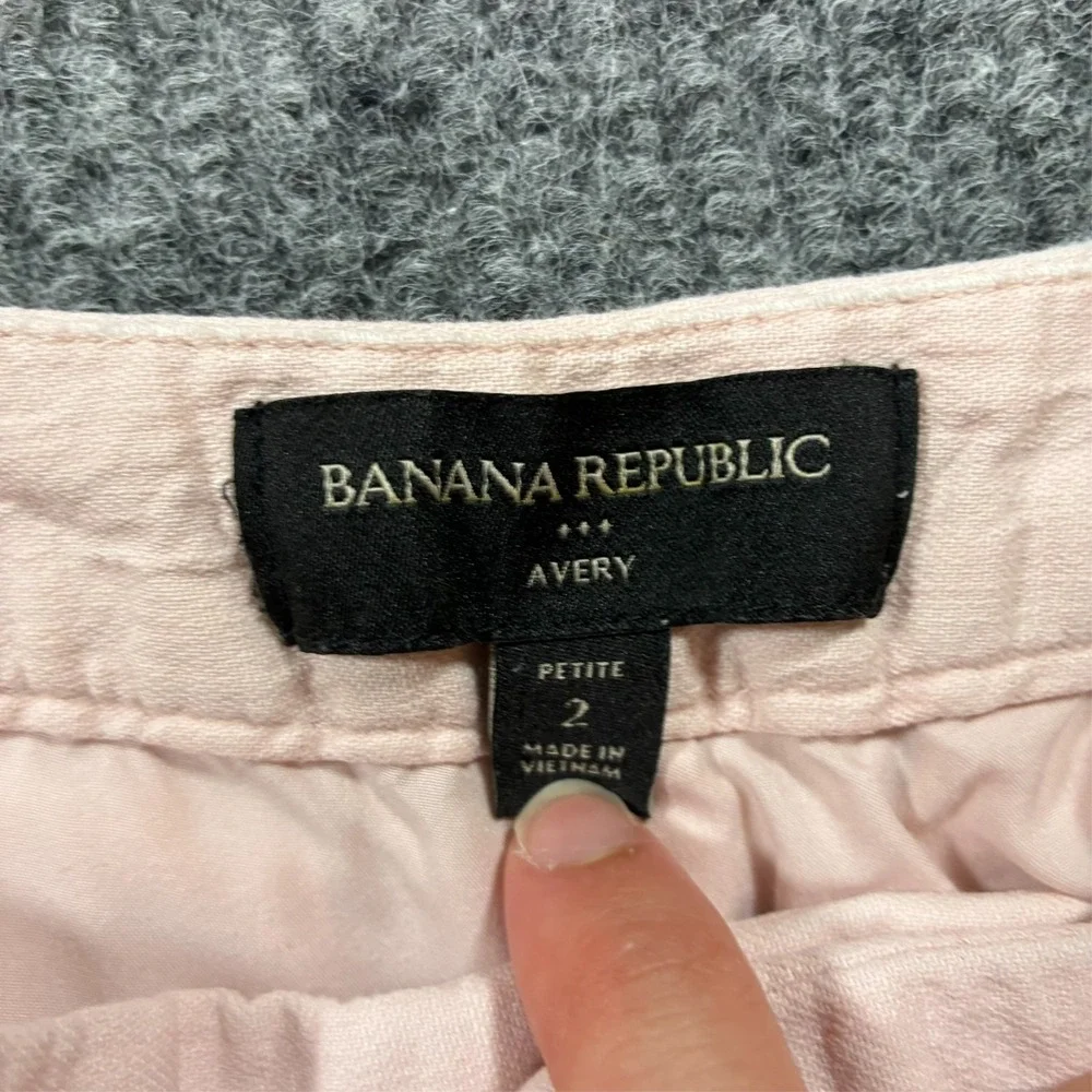 Banana Republic Avery Womens Pants Petite Size 2P Peach Linen Blend Low Rise‎